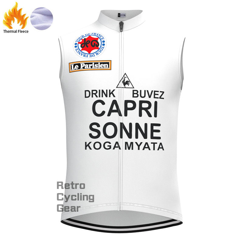 CAPRI White Fleece Retro Cycling Vest