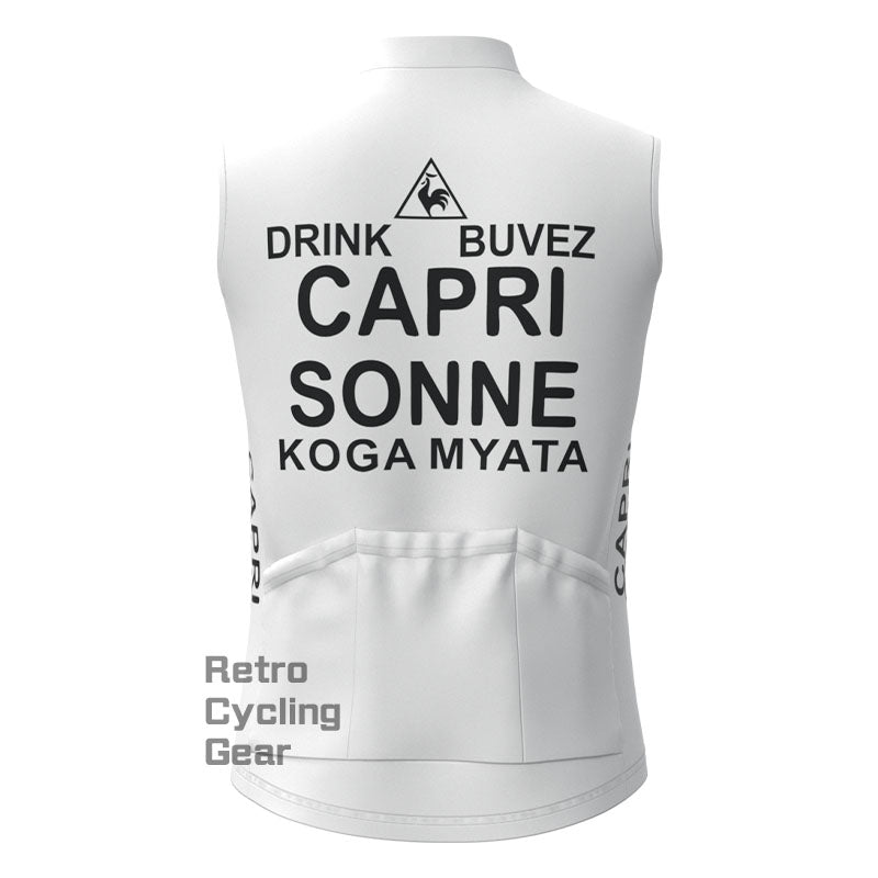 CAPRI White Fleece Retro Cycling Vest