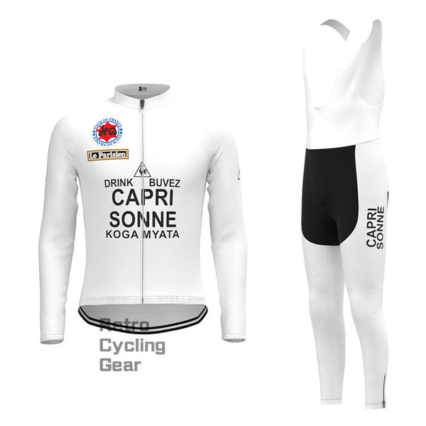 CAPRI White Retro Long Sleeve Cycling Kit