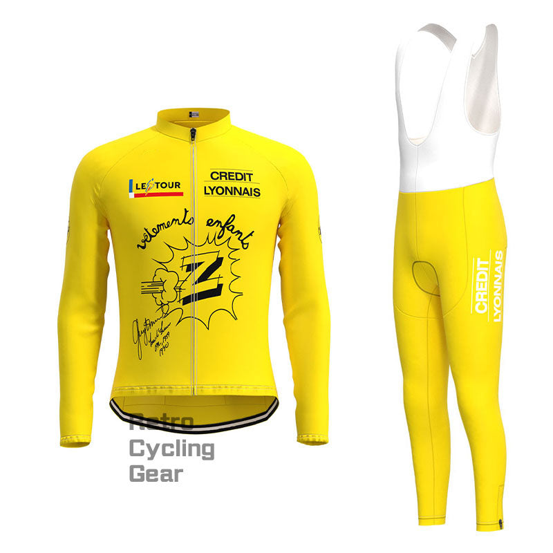 Credlt Lyonnals Retro-Langarm-Radsport-Set