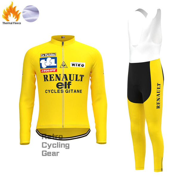ELF Yellow Fleece Retro Cycling Kits