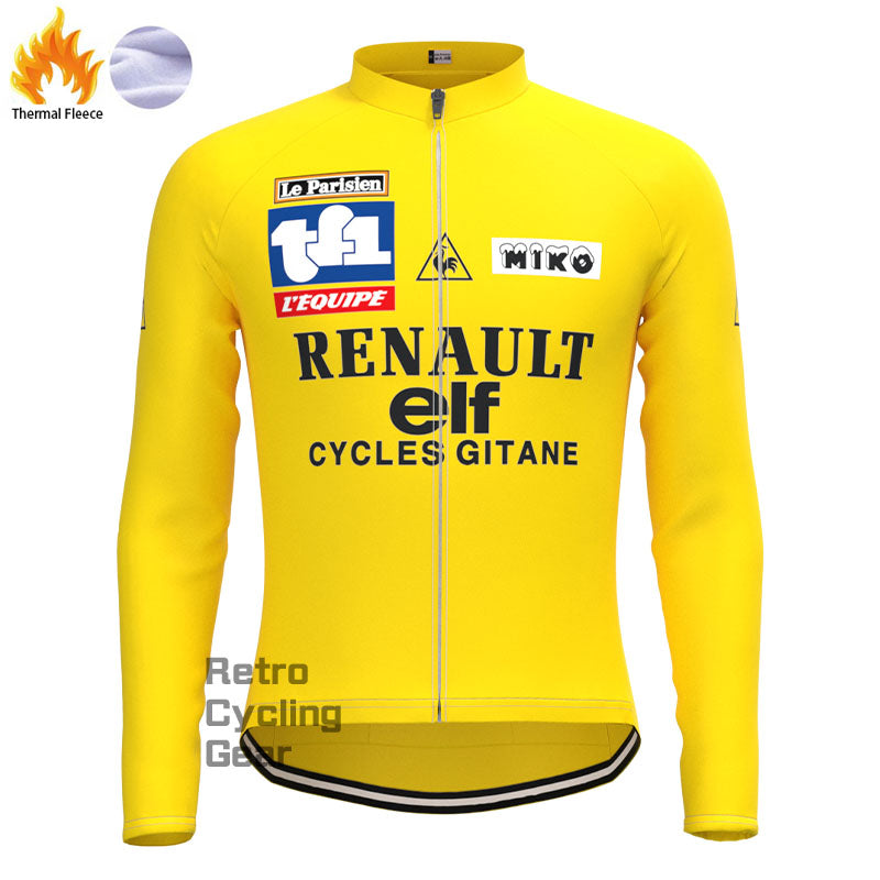 ELF Yellow Fleece Retro Cycling Kits