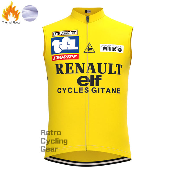 ELF Retro-Radsportweste aus gelbem Fleece