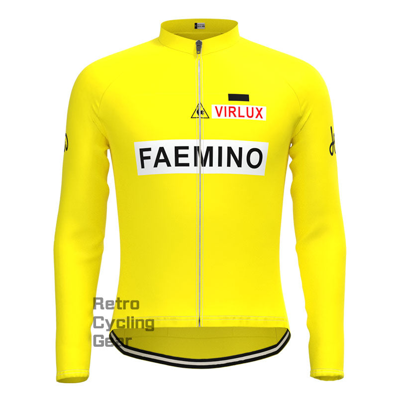 FAEMINO Yellow Retro Long Sleeves Jersey