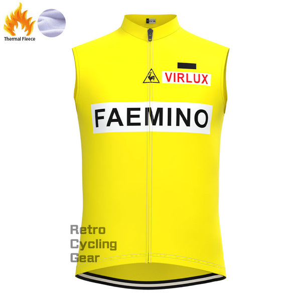 FAEMINO Yellow Fleece Retro Cycling Vest