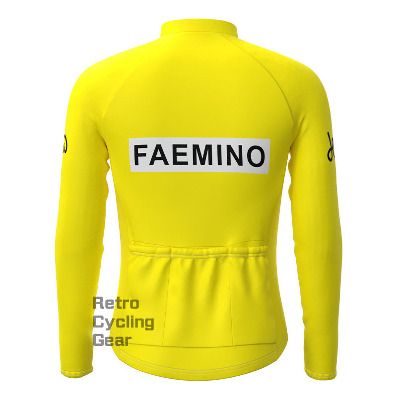 FAEMINO Yellow Fleece Retro Cycling Kits