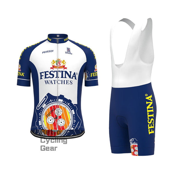 FESTINA Blue Retro Short Sleeve Cycling Kit