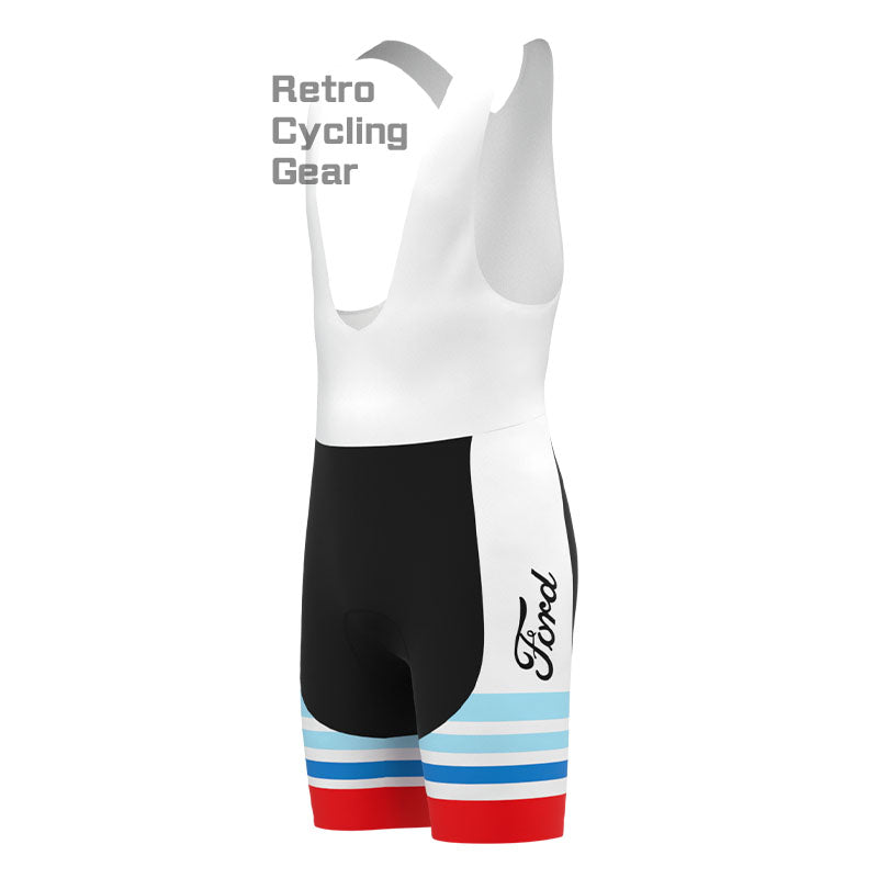 FORD White Blue Retro Short Sleeve Cycling Kit