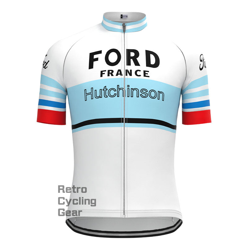 FORD White Blue Retro Short sleeves Jersey