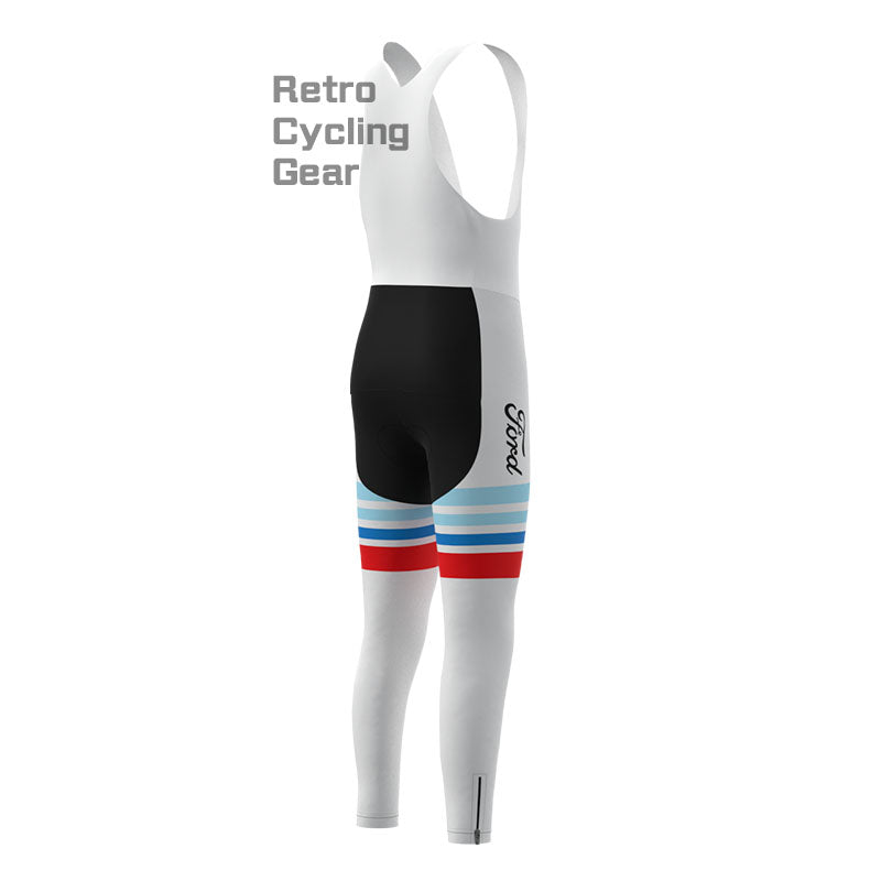 FORD White Blue Fleece Retro Cycling Pants