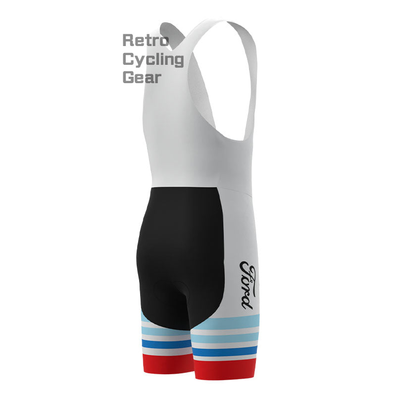 FORD White Blue Retro Cycling Shorts