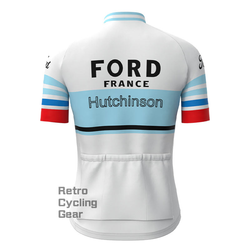 FORD White Blue Retro Short sleeves Jersey