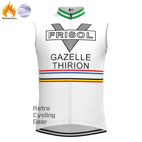 FRISOL Red Stripe Fleece Retro Cycling Vest