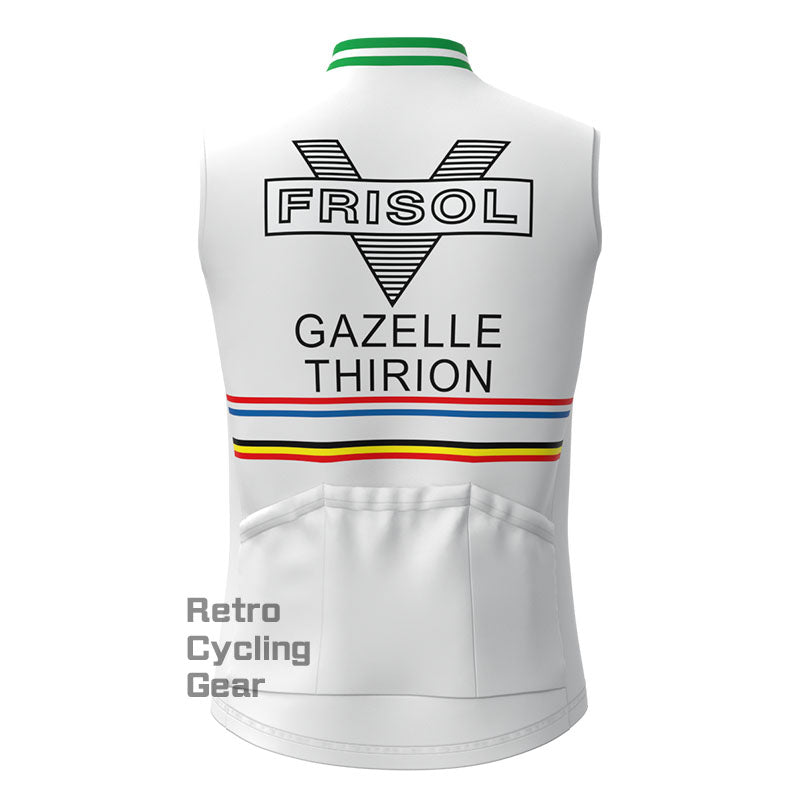 FRISOL Red Stripe Fleece Retro Cycling Vest