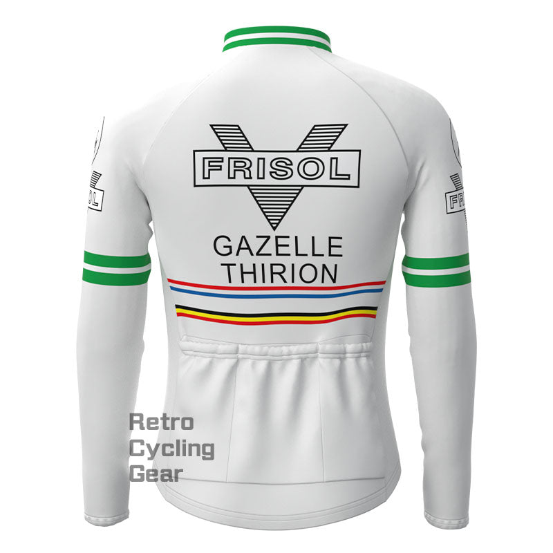 FRISOL Red Stripe Fleece Retro Cycling Kits