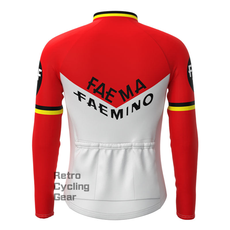 Faema Red-White Retro Long Sleeves Jersey