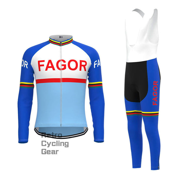 Fagor Blue Retro Langarm-Fahrradset