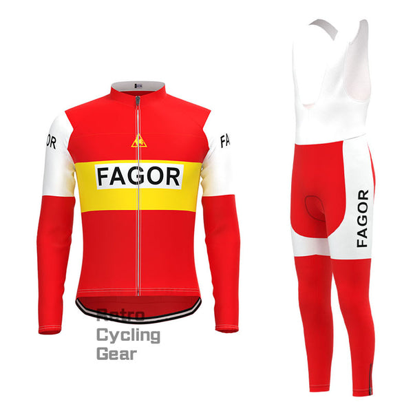 Fagor Red Retro Long Sleeve Cycling Kit
