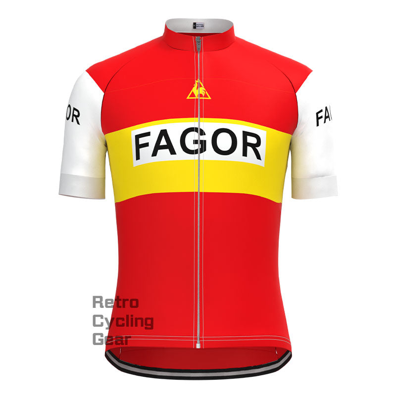 Fagor Rotes Retro-Trikot mit kurzen Ärmeln