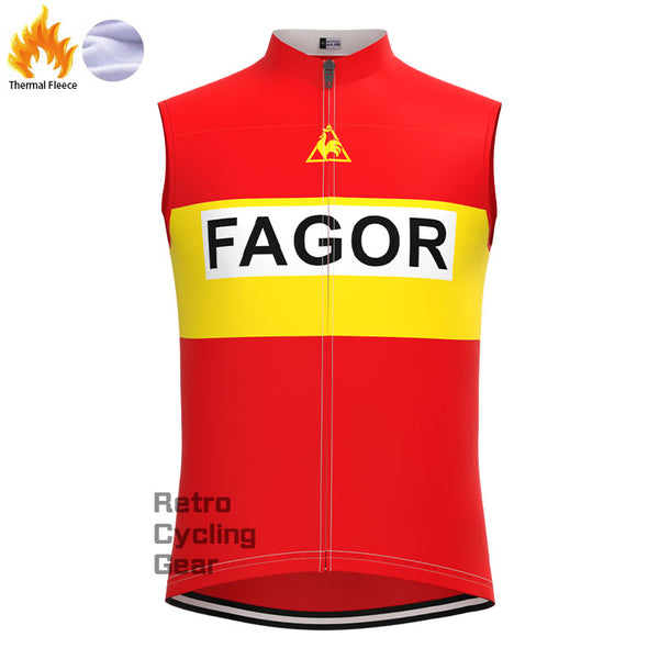 Fagor Retro-Radsportweste aus rotem Fleece