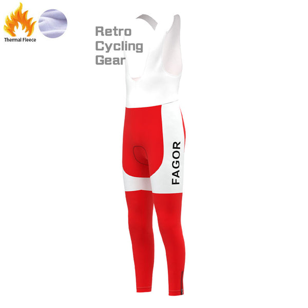 Fagor Retro-Radsporthose aus rotem Fleece