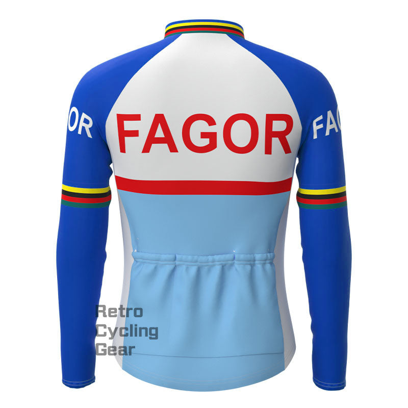 Fagor Blaues Retro-Langarmtrikot