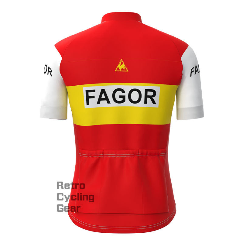 Fagor Rotes Retro-Trikot mit kurzen Ärmeln