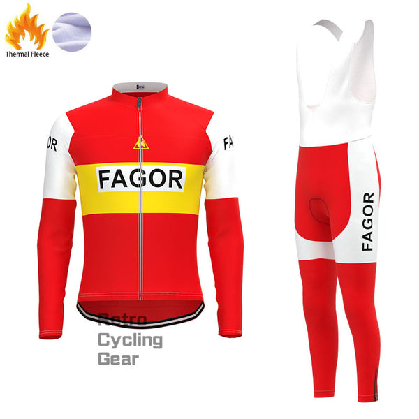 Fagor Red Fleece Retro-Radsport-Sets
