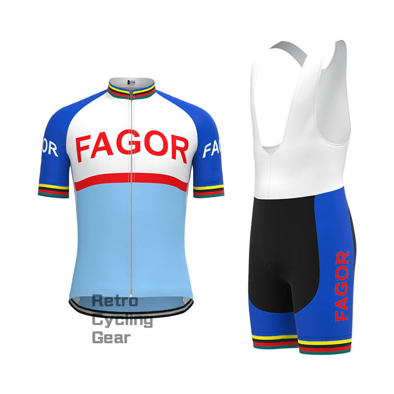 Fagor Blue Retro Kurzarm-Fahrradset