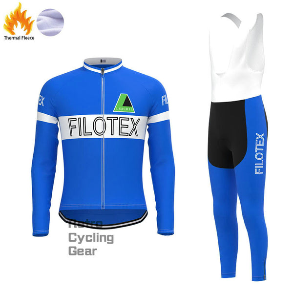 Filotex Retro-Radsport-Sets aus leuchtend blauem Fleece
