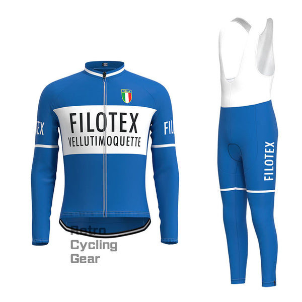 Filotex Blue Retro Long Sleeve Cycling Kit
