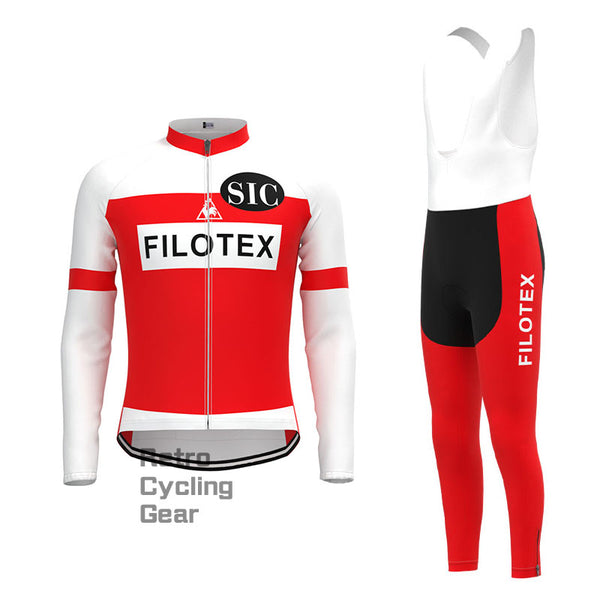 Filotex Rotes Retro-Langarm-Fahrradset