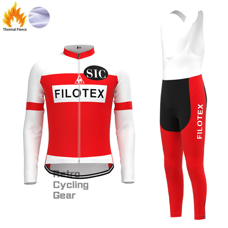 Filotex Red Fleece Retro-Radsport-Sets