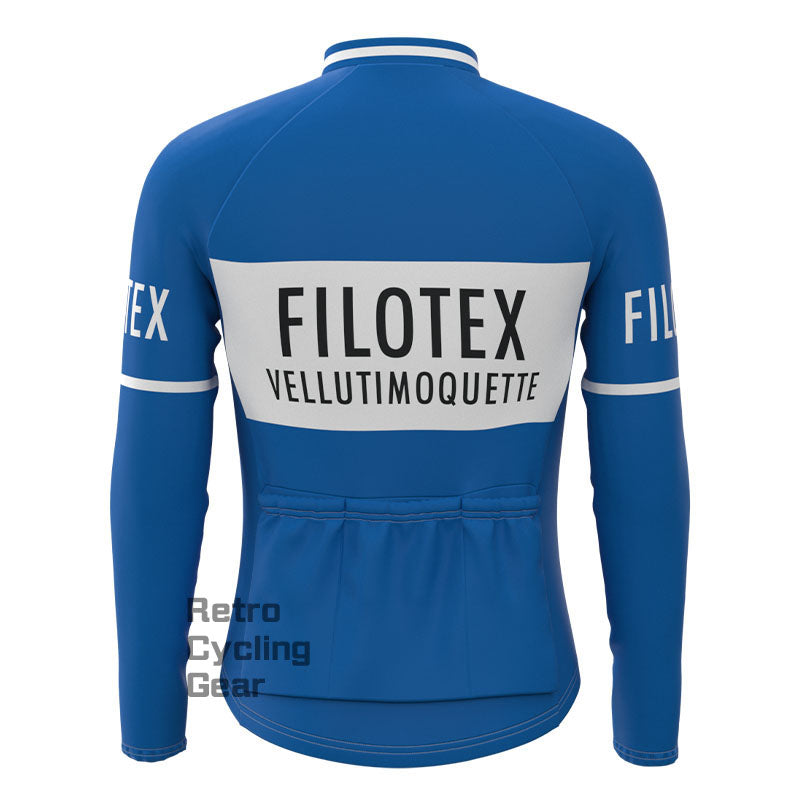 Filotex Blue Fleece Retro Long Sleeves Jerseys