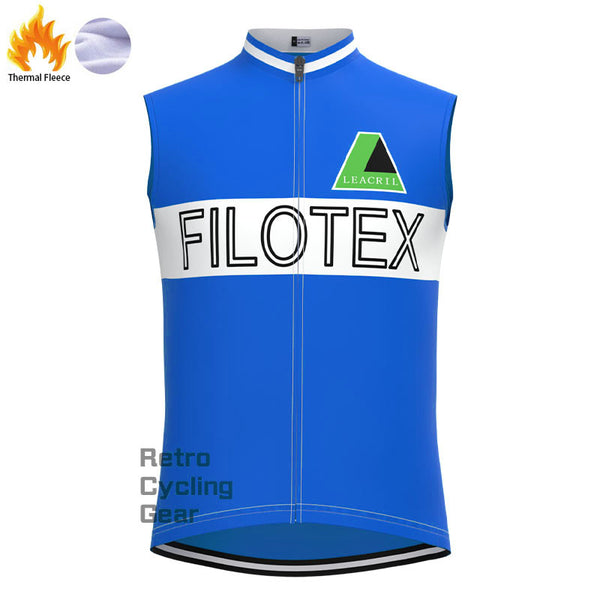 Filotex Bright Blue Fleece Retro Cycling Vest