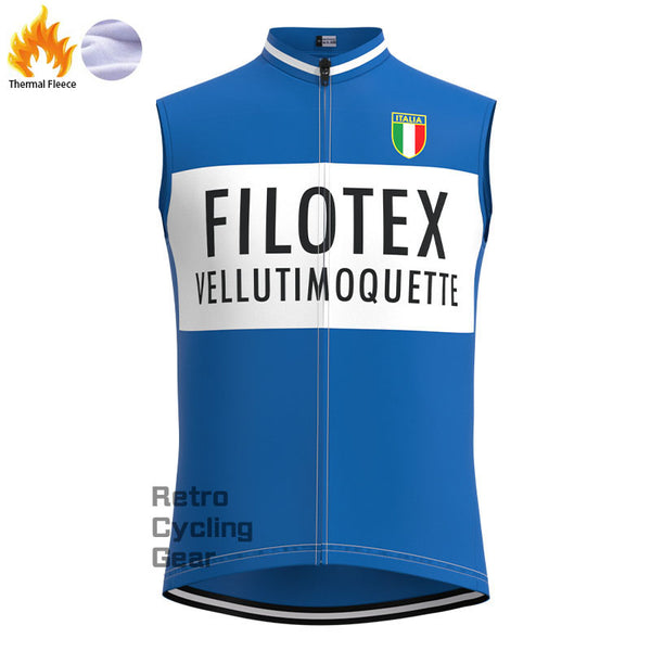 Filotex Blue Fleece Retro Cycling Vest