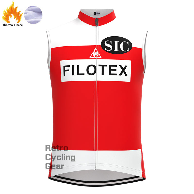 Filotex Retro-Radsportweste aus rotem Fleece