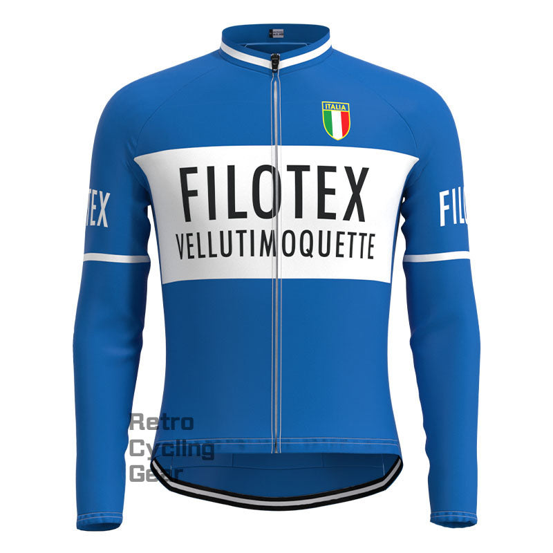 Filotex Blue Retro Long Sleeve Cycling Kit