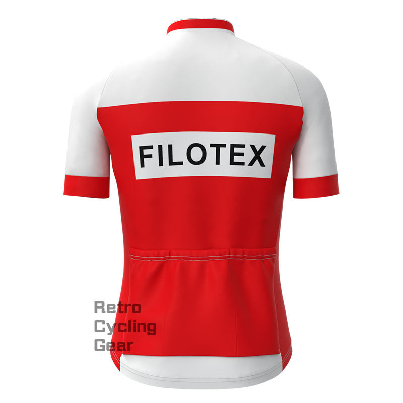 Filotex Rotes Retro-Trikot mit kurzen Ärmeln