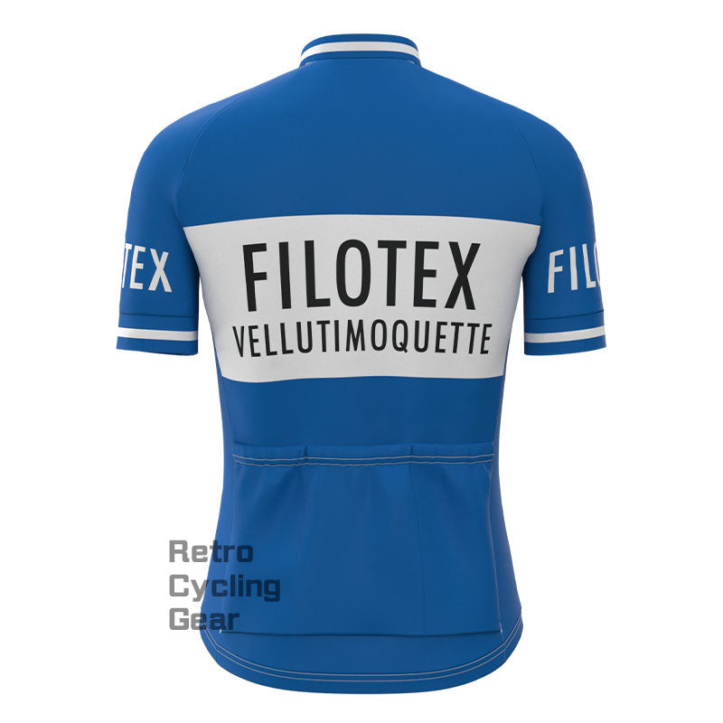 Filotex Blaues Retro-Trikot mit kurzen Ärmeln