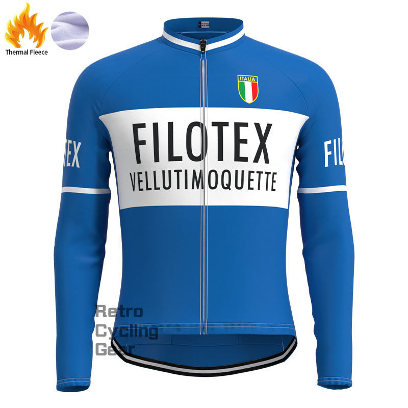 Filotex Blue Fleece Retro-Radsport-Sets