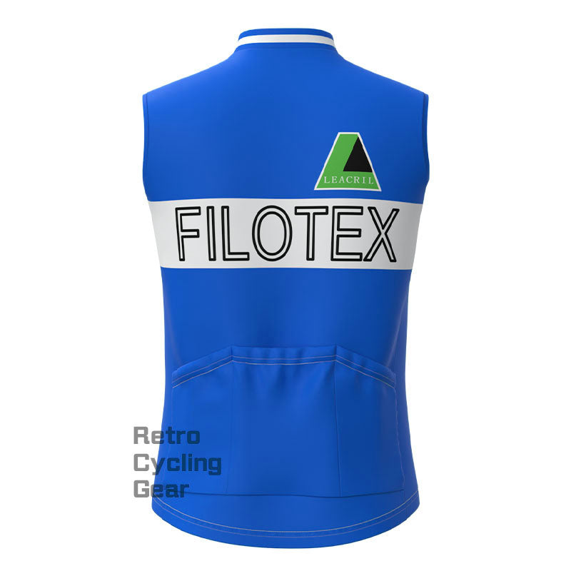 Filotex Hellblaue Fleece-Retro-Radsportweste