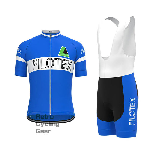 Filotex Bright Blue Retro Short Sleeve Cycling Kit