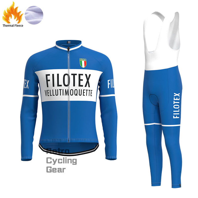 Filotex Blue Fleece Retro-Radsport-Sets