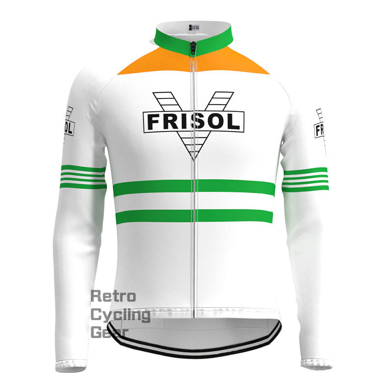 Frisol Orange Retro Long Sleeve Cycling Kit