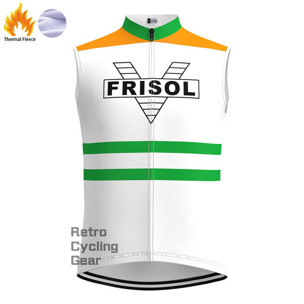 Frisol Orange Fleece Retro Cycling Vest