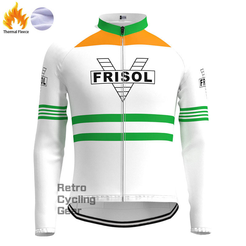 Frisol Orange Fleece Retro-Radsport-Sets