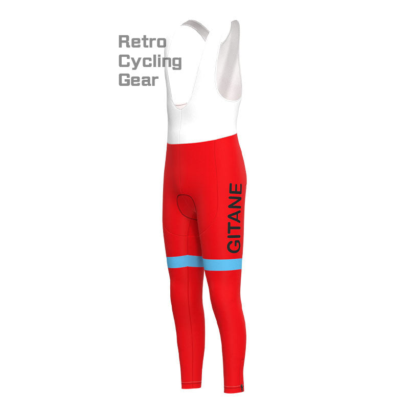 GITANE Blue-Red Retro Long Sleeve Cycling Kit