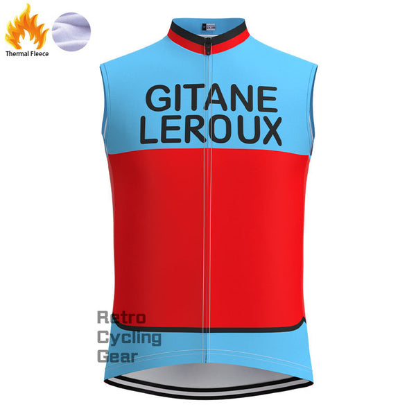 GITANE Blue-Red Fleece Retro Cycling Vest