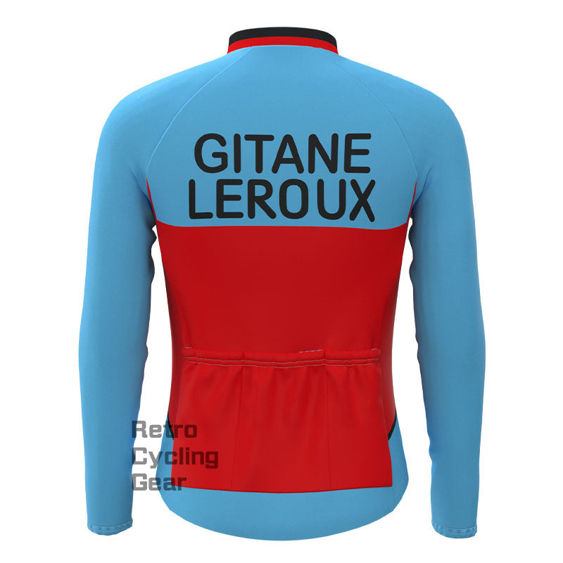 GITANE Blue-Red Retro Long Sleeves Jersey